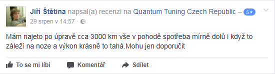Facebook recenze Quantum chiptuning - Jiří Štětina