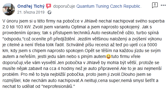 Quantum Chiptuning zkušenosti